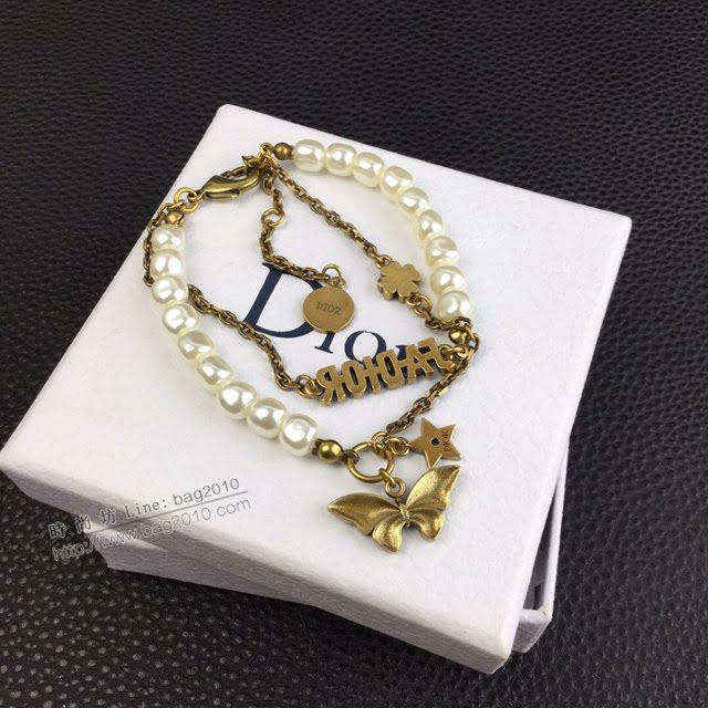 Dior飾品 迪奧經典熱銷款蜜蜂字母手鏈項鏈套裝  zgd1154